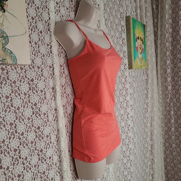 NWT No boundaries orange pink spaghetti strap tank top size medium - Picture 4 of 6